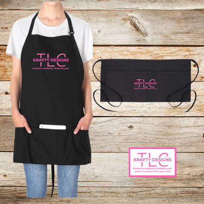Custom Logo Aprons – Full-Length or Waist Aprons with Pockets