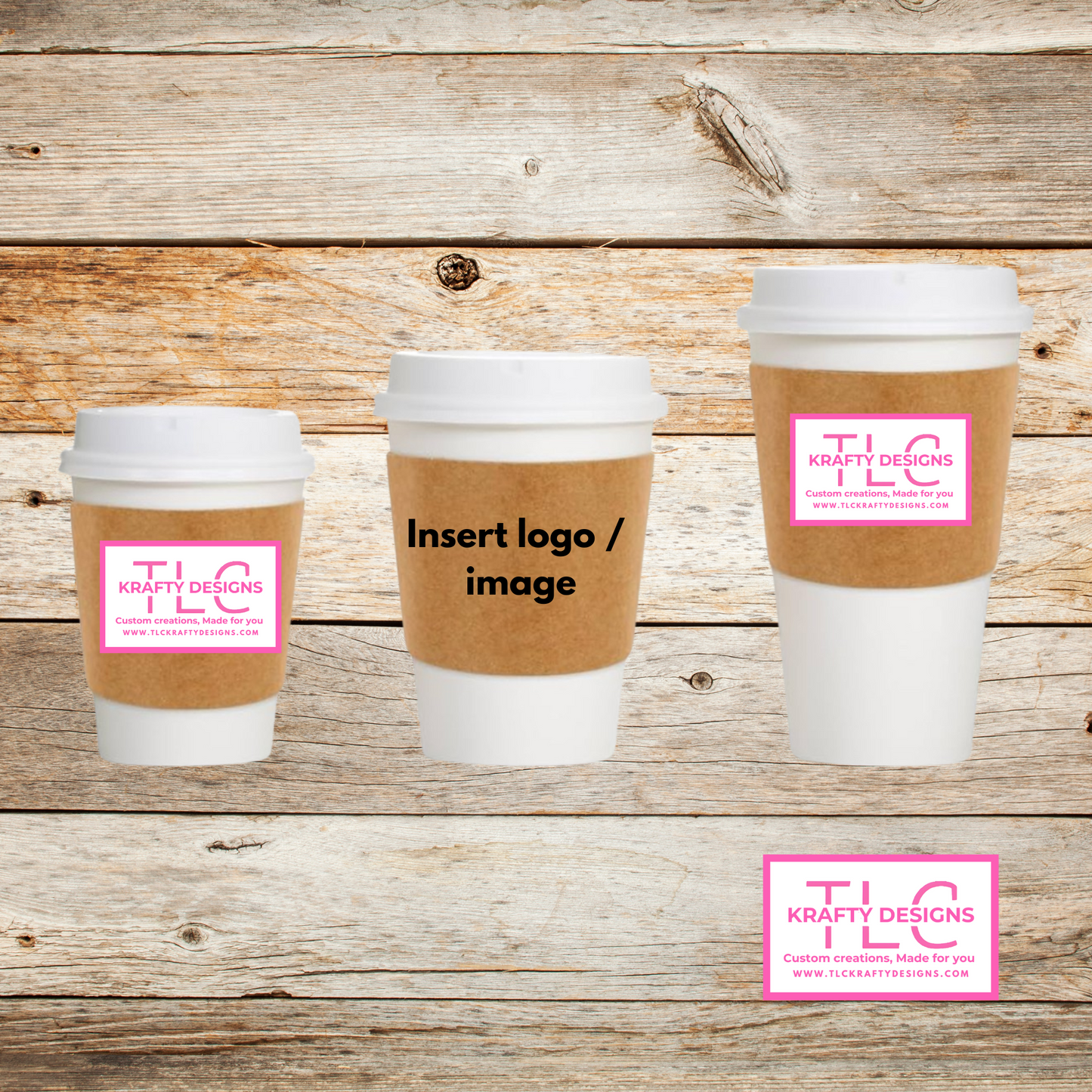 Custom Printed Kraft Coffee Sleeves – Personalized Logo Cup Sleeves for Events, Shops & Small Biz