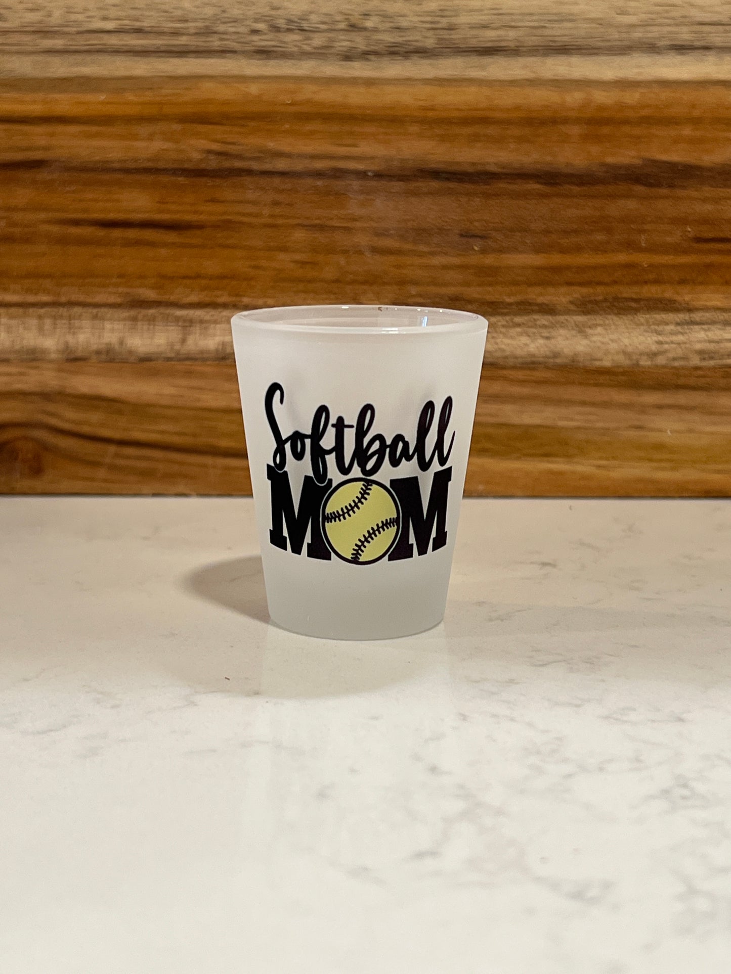 Softball Mom Customized 1.5oz. Frosted shot glass