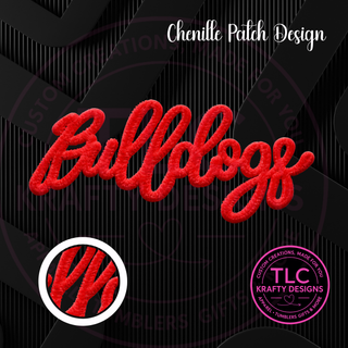 Bulldogs Fuzzy Patch, Chenille Style Patch, Custom Team Patch Fluffy Patch