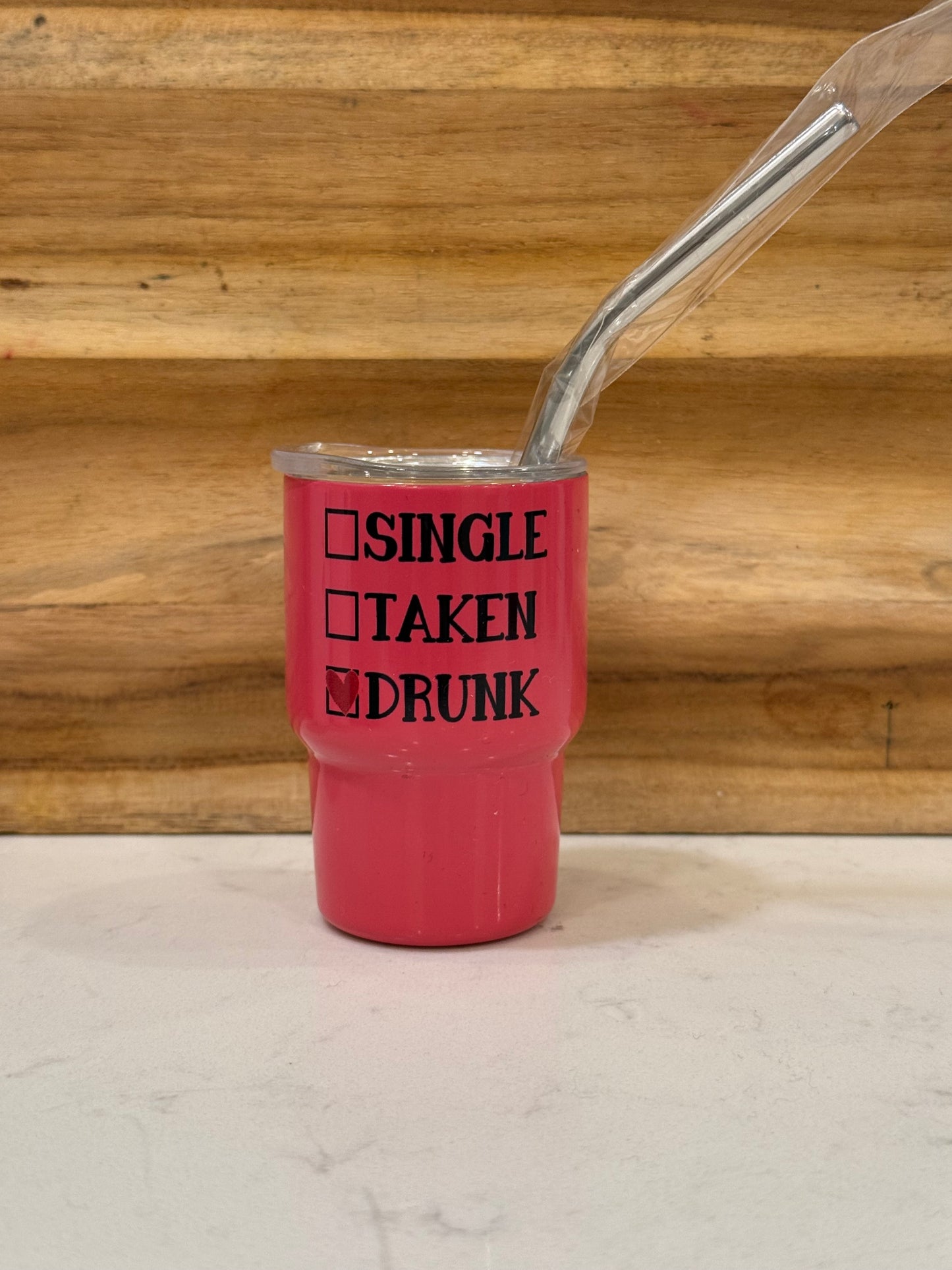 Single taken drunk 3 ounce mini shot glass