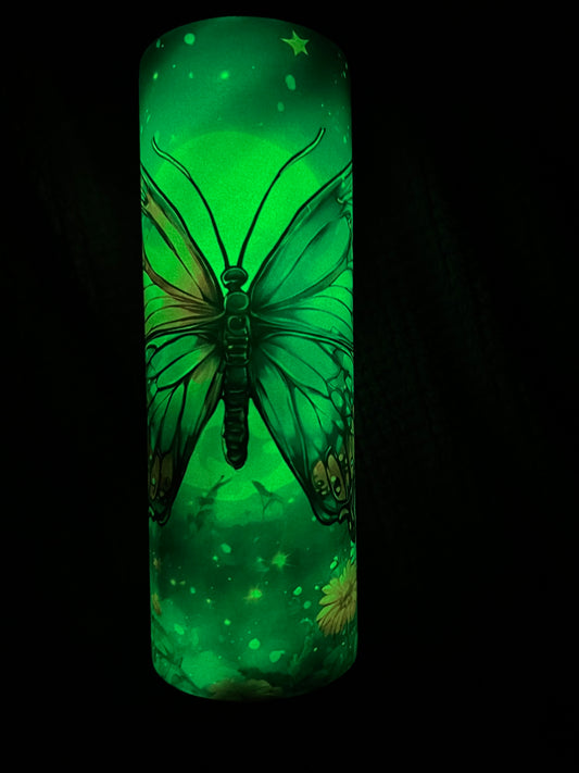 Unique Glow in the Dark Butterfly 20oz Sublimation Tumbler