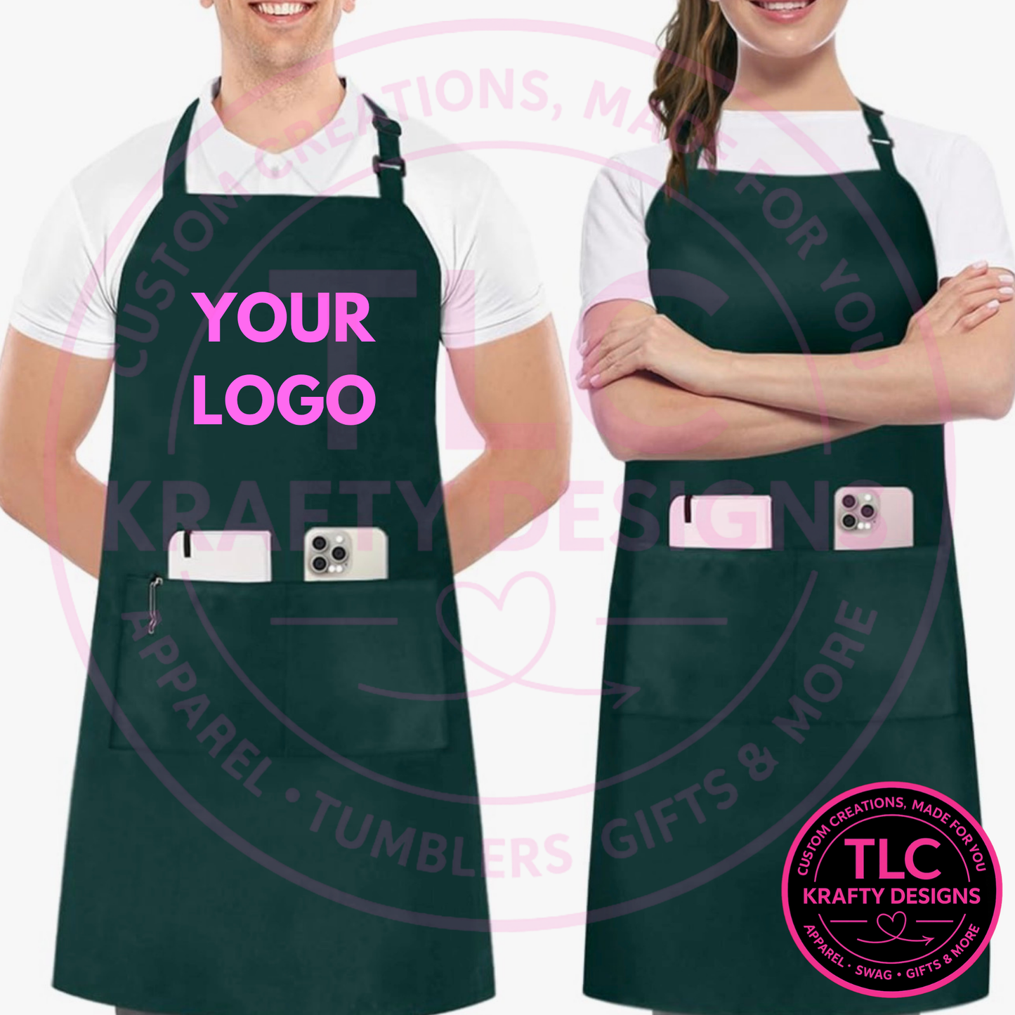 Weier Law Custom Logo Apron – Personalized Business Bib Apron with Pockets