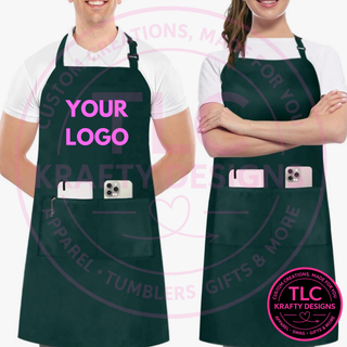 Custom Aprons with Personalized Designs | Adjustable Bib Apron with Pockets