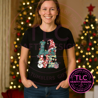 Gnome Christmas Love T-Shirt - Whimsical Christmas Long or Short Sleeve Tee CK