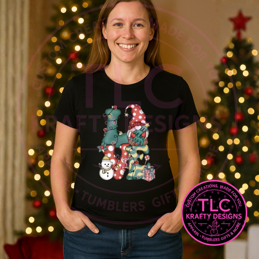 Gnome Christmas Love T-Shirt - Whimsical Christmas Long or Short Sleeve Tee CK