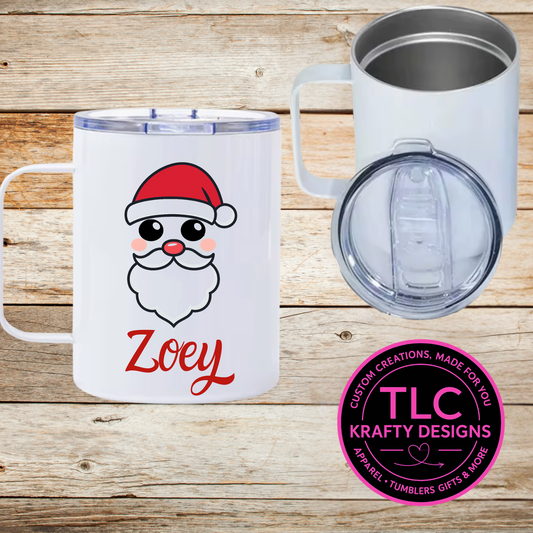 Personalized Santa Mug - 12oz Travel Mug With Lid CK
