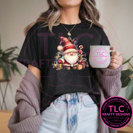 Cozy Christmas Gnome T-Shirt - Whimsical Christmas Long or Short Sleeve Tee CK