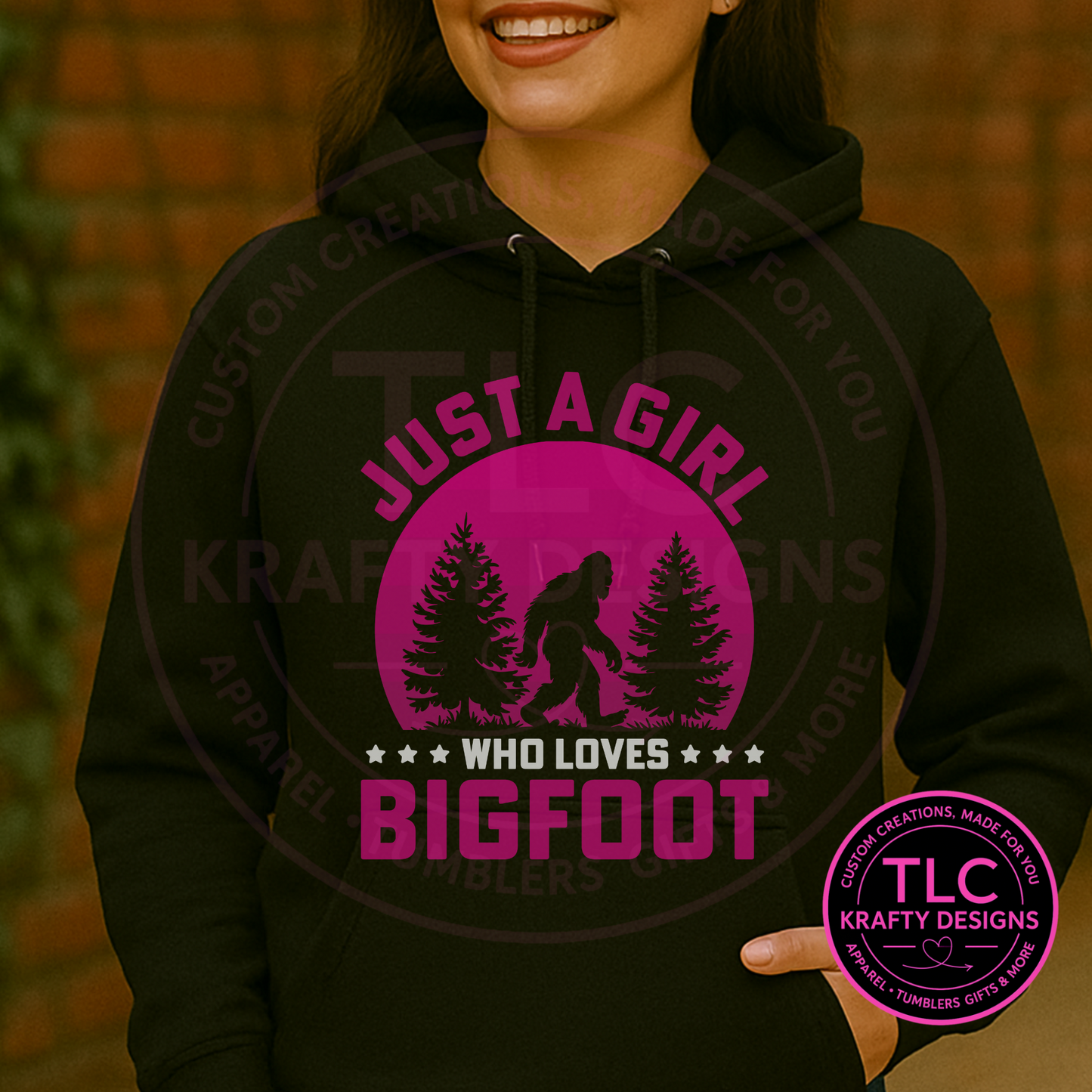 Just a Girl Who Loves Bigfoot Hoodie – Funny Sasquatch Lover Sweatshirt
