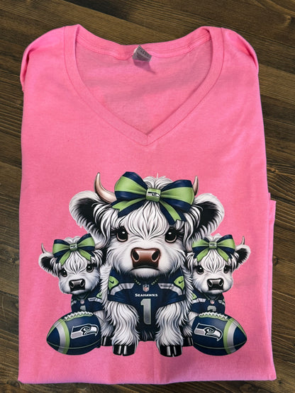 Seattle Football Highland Cow Trio – T-Shirt or Sweatshirt