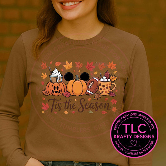 Tis the Season Sweatshirt or Hoodie – Fall Pumpkin Coffee Crewneck