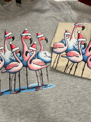Festive Flamingo Christmas Youth Graphic Apparel