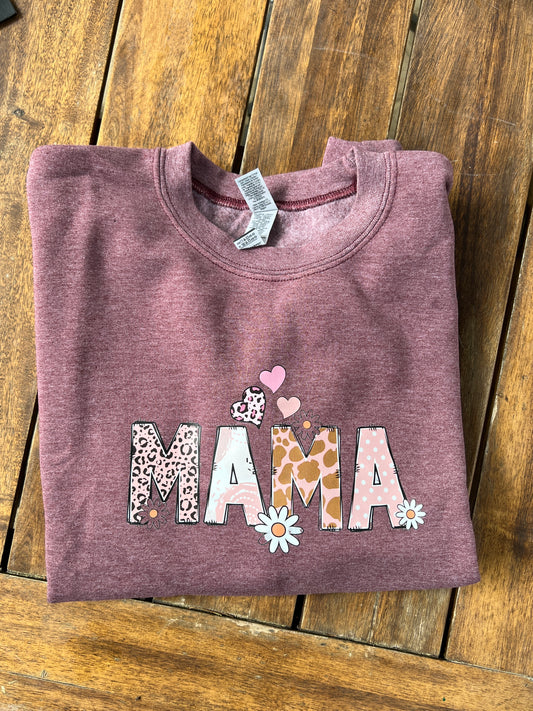 Leopard print logo Mama crewneck Sweatshirt
