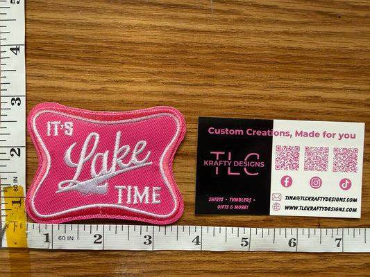 It’s Lake Time Trucker Hat – Pink Patch Snapback