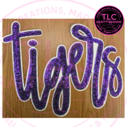 Tigers Sequin Sweatshirt, Purple Tiger Crewneck or Hoodie, School Spirit Game Day Sweatshirt
