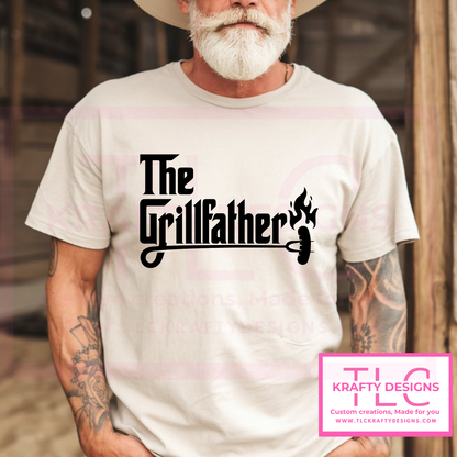 The Grillfather T-Shirt – Funny BBQ Dad Shirt | Custom Father’s Day Gift