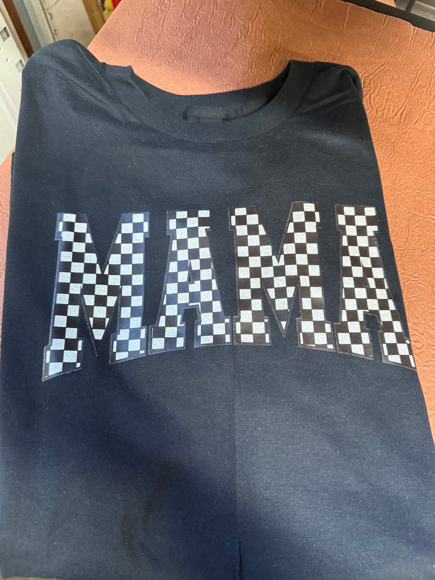 Glitter Checkerboard MAMA Shirt or Sweatshirt for Moms
