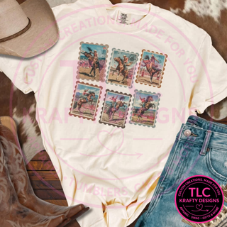 Vintage Rodeo Postage Stamp Design – Western Rodeo Apparel