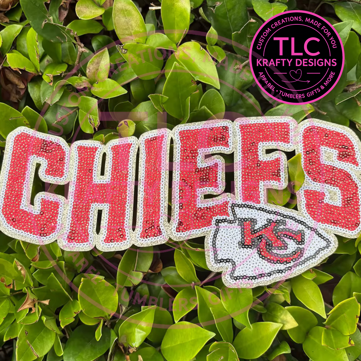 PREORDER XL Kansas City Football Sequin Patch – Sporty Iron-On / Sew-On Applique CK