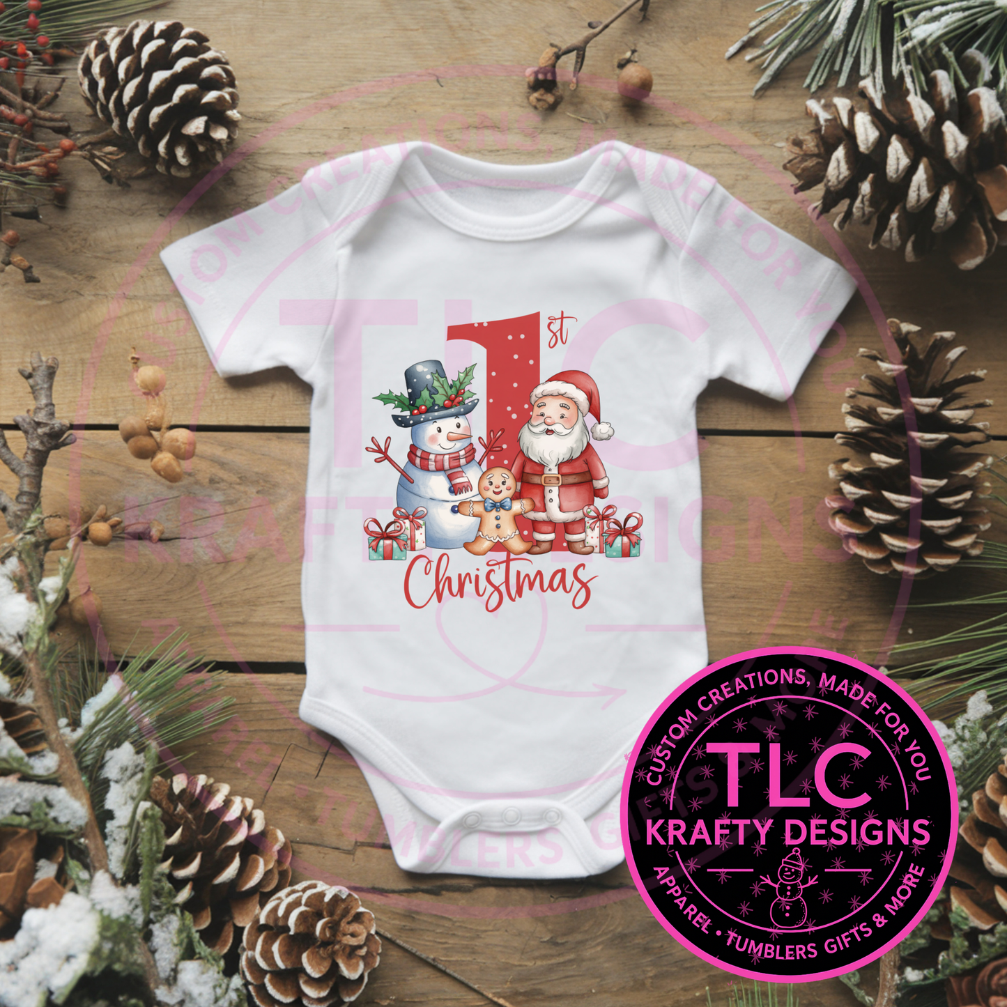 Festive Christmas Scene Onesie - Cute First Christmas Onesie CK
