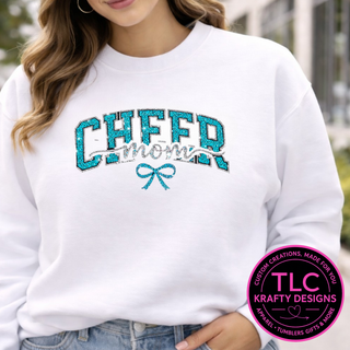 Cheer Mom Red Rhinestone Patch Apparel - Sports and Game Day Apparel