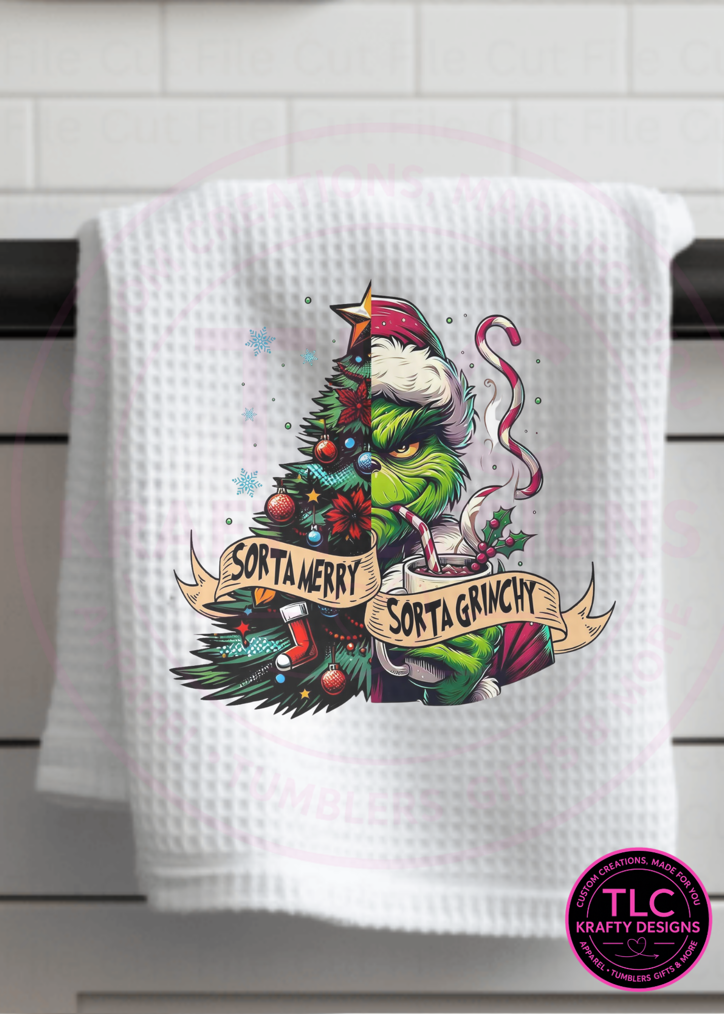 Sorta Merry Sorta Grinchy Towel – Fun Christmas Kitchen Décor CK🎄✨