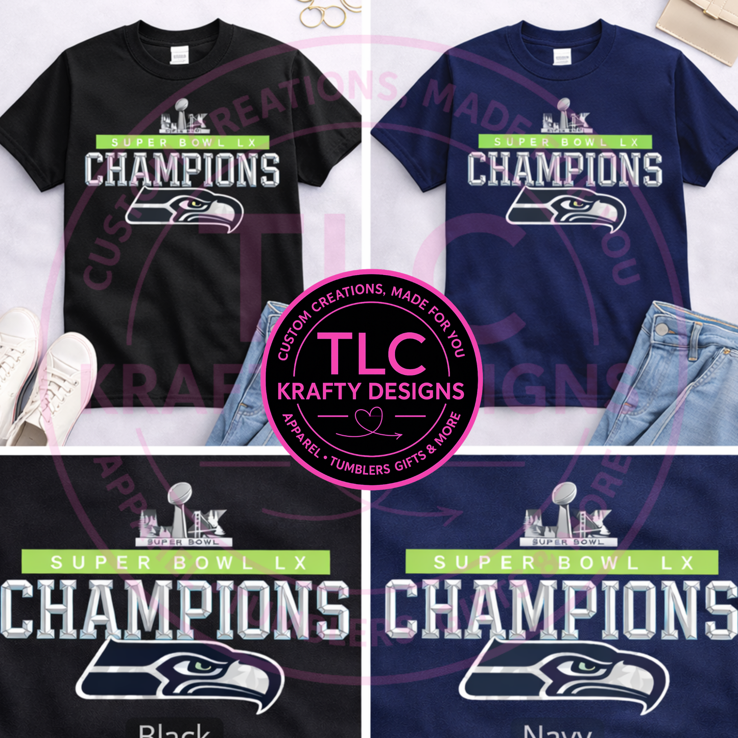 Football Championship Neon Green Classic Banner Graphic Apparel – T-Shirt or Sweatshirt