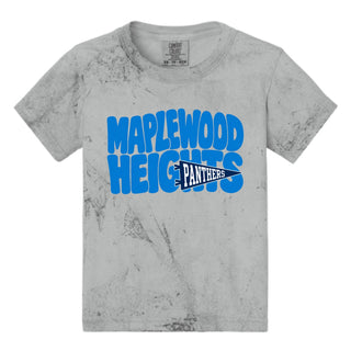 Maplewood Heights Panthers Pennant design on Comfort Colors Color Blast tee in Smoke