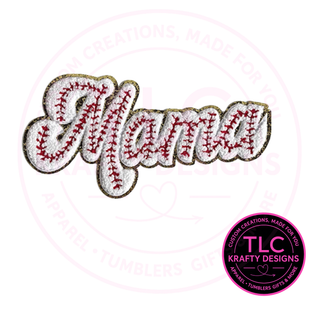 Baseball Mama Chenille Patch Sweatshirt or Hoodie