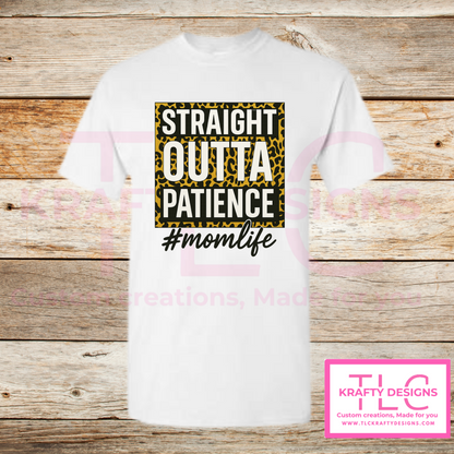 🖤 Straight Outta Patience #Momlife Tank – Funny Leopard Print Top