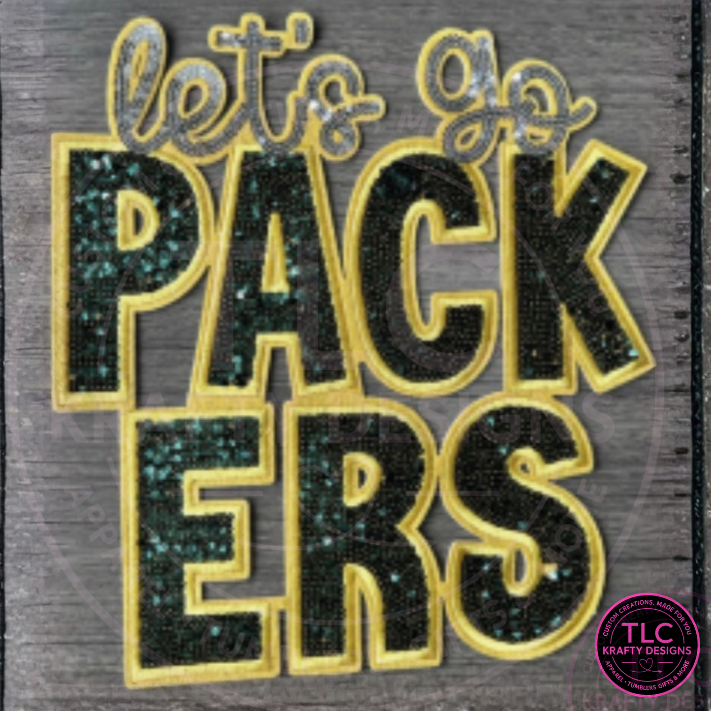 Let’s Go Packers Patch – Game Day Varsity Patch for Jackets, Sweatshirts & Fan Apparel
