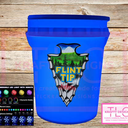 Flint Tip Archers LED Light-Up Bucket – Custom Light up Bucket with Remote