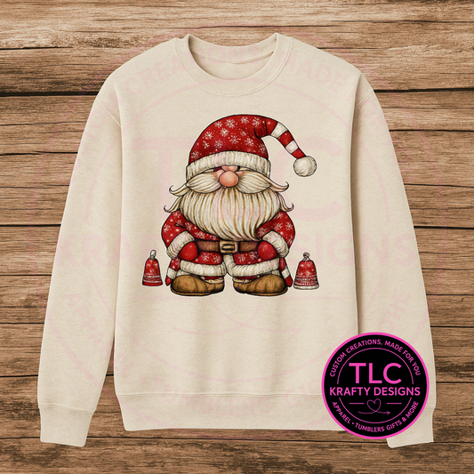 Cozy Santa Gnome Christmas Crewneck – Holiday Sweatshirt