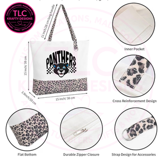 Maplewood Heights Panthers Zippered Canvas Tote Bag – School Spirit Bag