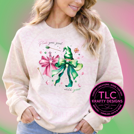 Pink Goes Good With Green Shirt or Sweatshirt – Musical Theater Inspired Bow Design