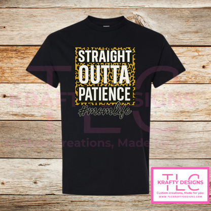 🖤 Straight Outta Patience #Momlife Tank – Funny Leopard Print Top