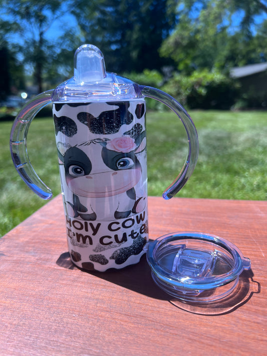 Holly Cow I'm cute 12oz. Kids cup sippy & flip cup