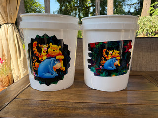 Personalized White LED Bucket with Lid | Custom UVT Design + Seat Lid Upgrade (Camping, Fishing, Gifts)