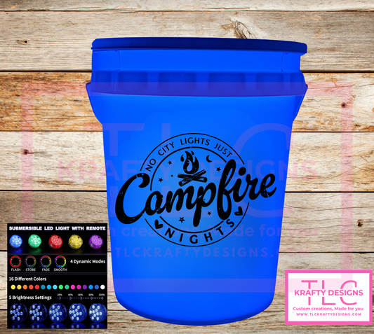 No City Lights, Just Campfire Nights – Light-Up Bucket (2 or 5 Gallon)