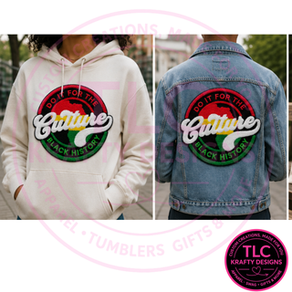 Do It For The Culture Chenille Patch, Black History Patch, XL Iron On Patch for Hoodies Sweatshirts Jackets, Cultural Pride Patch