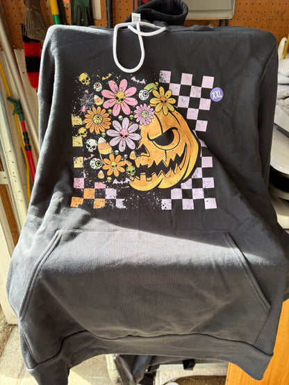🎃 Floral Jack-O’-Lantern Hoodie -Last Chance
