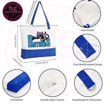 Maplewood Heights Panthers Zippered Canvas Tote Bag – School Spirit Bag