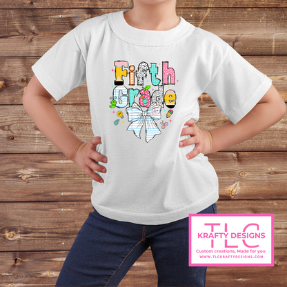 Colorful Grade Level Youth Shirts – Pre-K to 5th Grade Back-to-School Tees