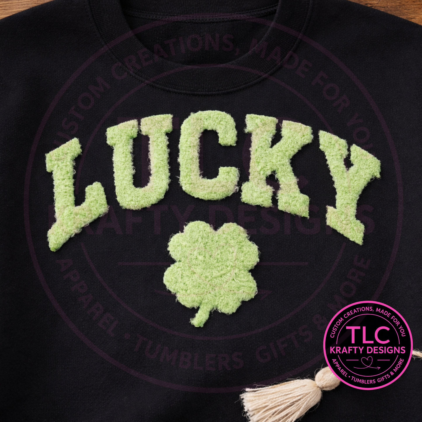 Lucky Chenille Patch – Fuzzy Green St. Patrick’s Day Iron On Patch