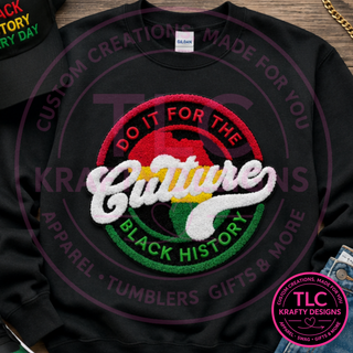Do It For The Culture Chenille Patch, Black History Patch, XL Iron On Patch for Hoodies Sweatshirts Jackets, Cultural Pride Patch