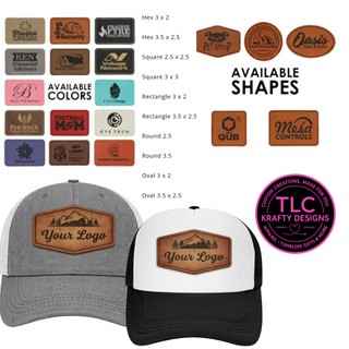 Custom Leatherette Patch Trucker Hats – Engraved Logo Hats for Business, Teams & Events