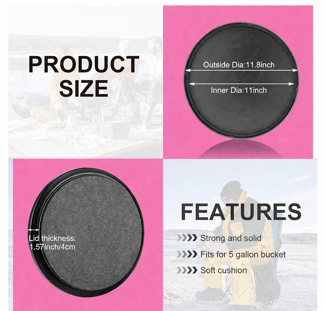 Camping Life White LED Bucket with Lid | Custom UVT Design + Seat Lid Upgrade