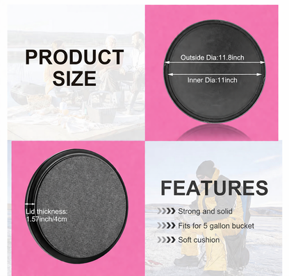 Camping Life White LED Bucket with Lid | Custom UVT Design + Seat Lid Upgrade