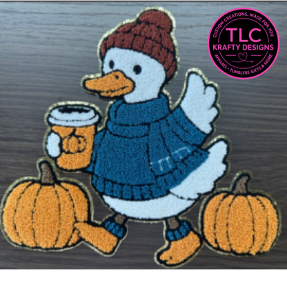 Fall Duck Sweatshirt, Pumpkin Coffee Duck Crewneck or Hoodie, Cute Autumn Sweatshirt