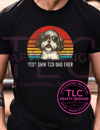 Best Shih Tzu Dad Ever Shirt – Funny Dog Lover Gift Tee
